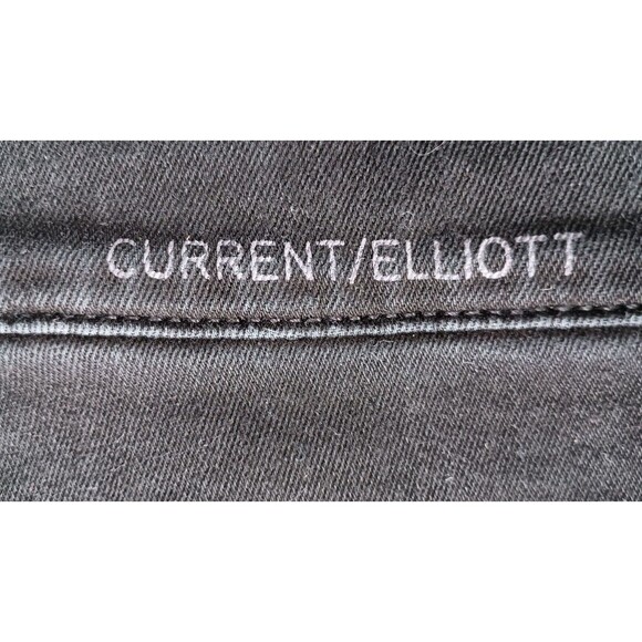 Current Elliott Womens Straight Denim Jeans Black High Waist Raw Hem Size 27 - Picture 6 of 13